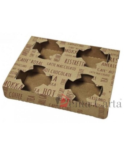 Contenitore Cartoncino UNIVERSALE x Asporto 4 Bicchieri